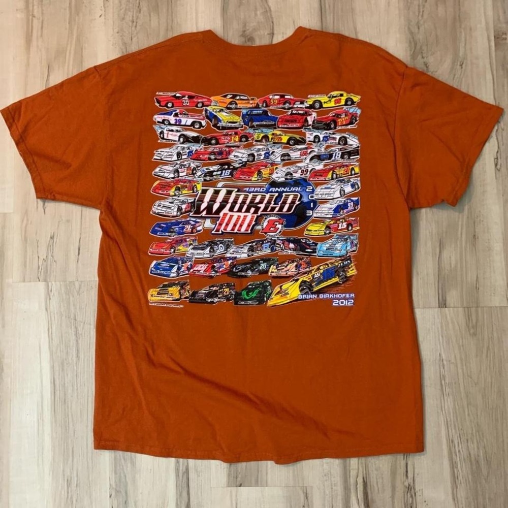 Vintage World 100 Racing tshirt XL Great graphics!
